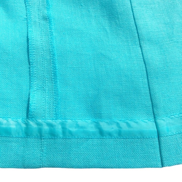 Talbots Aqua Blue Seamed Linen Skirt Size 18 - Picture 13 of 16